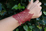 Autumn leaf bracelet, statement rubber bracelet from in black & red