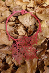 Collar Hoja de Otoño, Cadena Negra y Roja