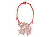 Collar Hoja de Otoño, Cadena Negra y Roja