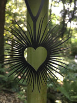 Collier Coeur, Long Collier Caoutchouc Noir