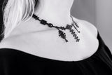 Art Deco Necklace, Black Ladies Rubber Necklace