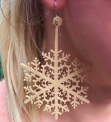 Snowflake Earrings, Natural Rubber Earrings in Black, Red & Cream