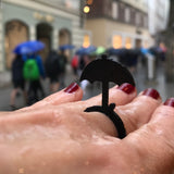 Regenschirm Ring, Schwarzer Kautschuk Ring