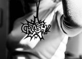 Crash Necklace, Long Black Ladies Rubber Necklace