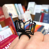 Buch Ring, Ausgefallener Schwarzer Ring