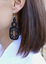 Black Diamond Earrings, Black Natural Rubber Earrings