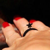 Anillo Star, anillo negro de caucho natural