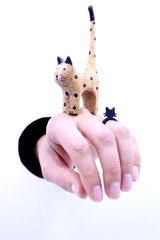 Katzen Ring, Schwarzer Damen & Kinder Ring aus Naturkautschuk