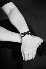 Katzen Armband, Schwarzes Kautschuk Armband, Breite: 28 mm