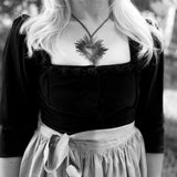 Collier Coeur, Long Collier Caoutchouc Noir