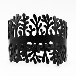 Coral bracelet, rubber bracelet in black & red, width: 53 mm