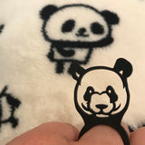 Anello Panda, bellissimo anello in gomma naturale animale in nero