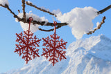 Boucles d'oreilles flocon de neige, boucles d'oreilles en caoutchouc naturel en noir, rouge et crème