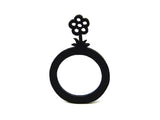 Flower Ring, Fancy Black Natural Rubber Women & Kids Ring