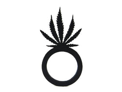 Marijuana Ring, Black Natural Rubber Ring