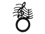 Pierścionek Muzyka, fantazyjny czarny pierścionek z naturalnego kauczuku