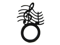 Anillo de música, anillo negro de lujo hecho de caucho natural