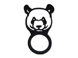 Bague panda, belle bague en caoutchouc naturel animal en noir