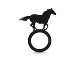 Pferde Ring, Schwarzer Damen & Kinder Kautschuk Ring für Pferdeliebhaber