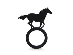 Anello di cavallo, anello di gomma nero da donna e da bambino per gli amanti dei cavalli