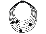 Pina Necklace, Black Statement Rubber Necklace