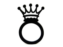 Pierścionek Księżniczka, czarny pierścionek damski i dziecięcy z naturalnego kauczuku
