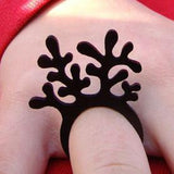 Coral Ring, Fancy Rubber Ring in Black & Red