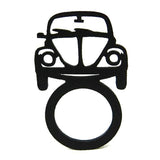 VW Käfer Ring, Schwarzer Ring aus Naturkautschuk