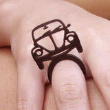 VW Käfer Ring, Schwarzer Ring aus Naturkautschuk