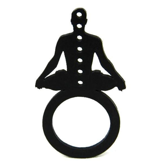 Chakra Yoga Ring, Fancy Black Statement Ring