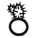 Cactus Ring, Fancy Black Natural Rubber Ring