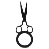 Anello a forbice, insolito anello nero in gomma naturale