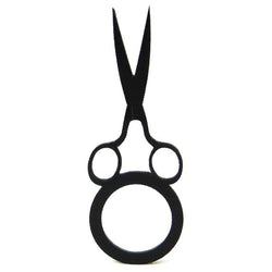 Scissors Ring, Fancy Black Natural Rubber Ring