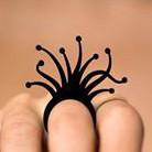 Sea Anemone Ring, Black Fancy Natural Rubber Ring
