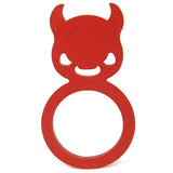 Roter Teufel Ring, Schwarzer Statement Ring aus Naturkautschuk