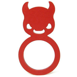 Bague diable rouge, bague noire en caoutchouc naturel