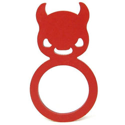 Red Devil Ring, Black Natural Rubber Statement Ring
