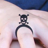 Skull Ring, Black Fancy Natural Rubber Ring