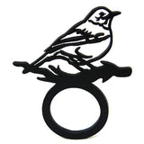 Anillo de pájaro, anillo negro elegante