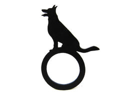 Anillo de pastor alemán, anillo de caucho negro para los amantes de los animales