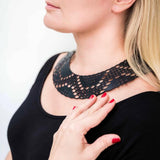 Collier serpent, grand collier noir en caoutchouc naturel