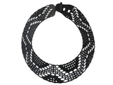 Collier serpent, grand collier noir en caoutchouc naturel