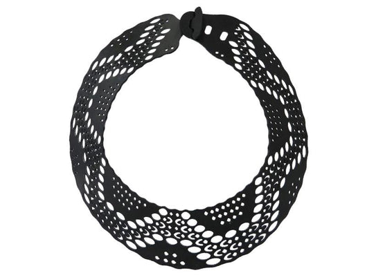 Snake Necklace, Big Black Natural Rubber Necklace