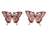 Orecchini a farfalla, orecchini in gomma naturale in nero e rosso