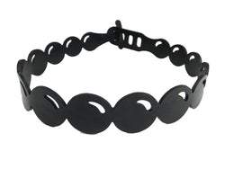 Collier de perles de caoutchouc noir, tour de cou / collier, largeur : 250 mm