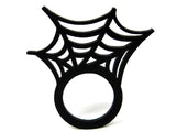 Anello ragnatela, insolito anello nero in gomma naturale