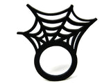 Spider Web Ring, Fancy Black Natural Rubber Ring
