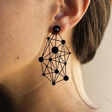 Constellation Earrings, Black Natural Rubber Statement Earrings