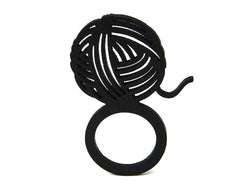 Anello di lana, anello di gomma insolito in nero
