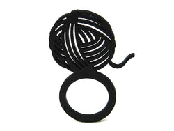 Anillo de lana, anillo de goma inusual en negro